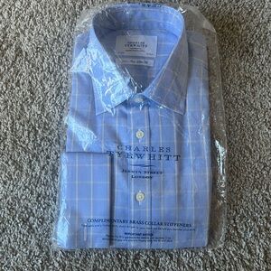 Charles Tyrwhitt Light Blue Plaid Dress Shirt